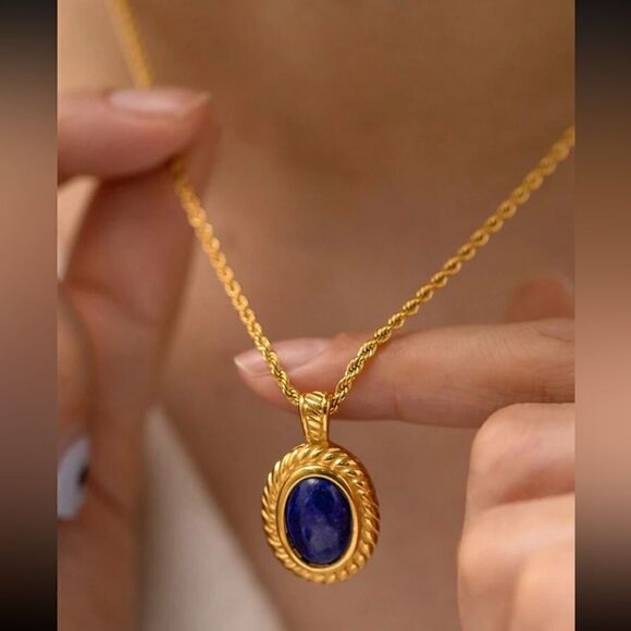 Vintage stone necklace N521 - Picture 1 of 4